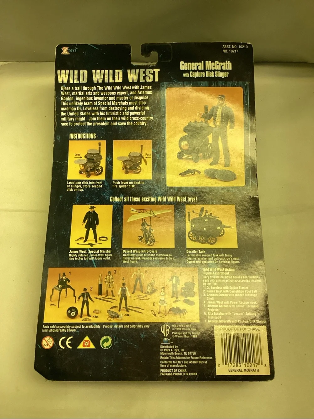 NEW LOT OF 2 - WILD WILD WEST GORDON GENERAL MCGRATH ACTION FIGURE (X-Toys, 1999